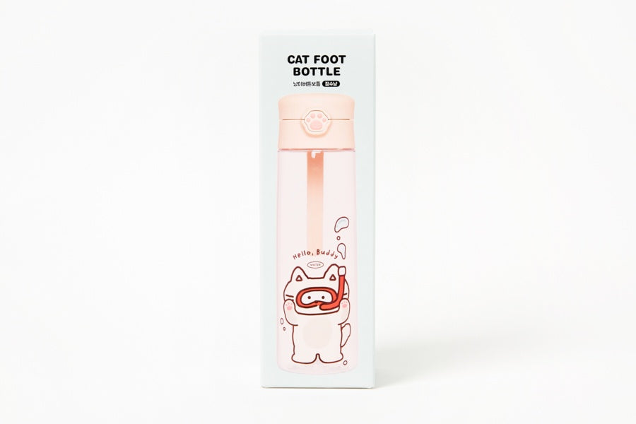 Paw Button Bottle (520ml) - Scuba Cat