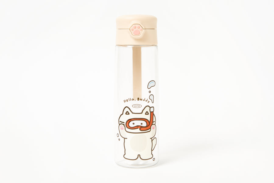 Paw Button Bottle (520ml) - Scuba Cat