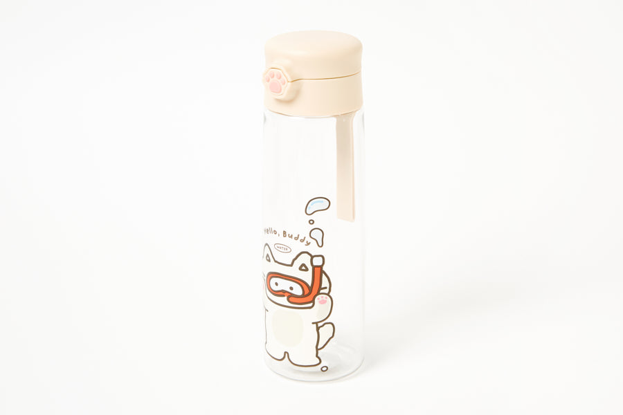 Paw Button Bottle (520ml) - Scuba Cat