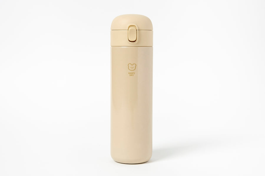 Button Tumbler (450ml) - Beige Bear