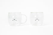 Teddy Bear Double Walled Glass Mug + Handle