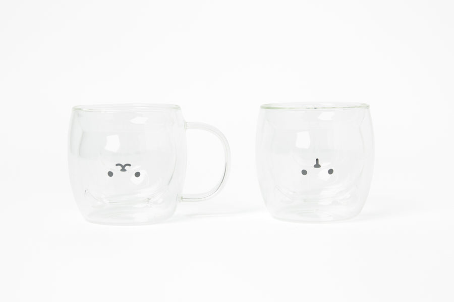 Teddy Bear Double Walled Glass Mug + Handle