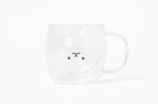 Teddy Bear Double Walled Glass Mug + Handle