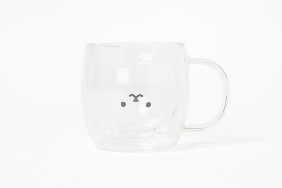 Teddy Bear Double Walled Glass Mug + Handle