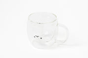 Teddy Bear Double Walled Glass Mug + Handle