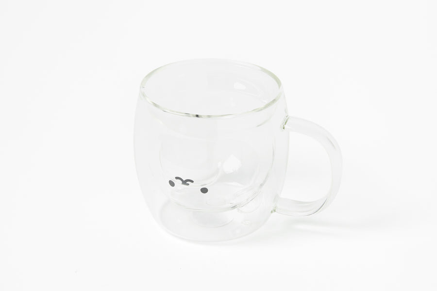 Teddy Bear Double Walled Glass Mug + Handle