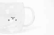 Teddy Bear Double Walled Glass Mug + Handle