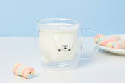 Teddy Bear Double Walled Glass Mug + Handle