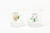 Mini Soju Glass Set: Retro Puppy Buddies (60ml)