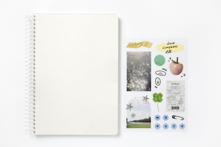 Transparent Cover Spiral Notebook - Apple Clover