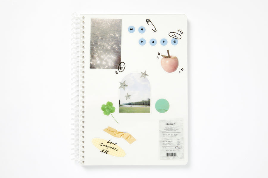 Transparent Cover Spiral Notebook - Apple Clover