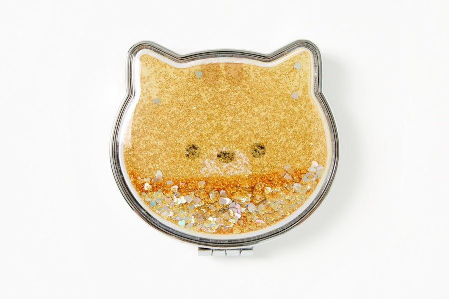 Cheese Cat Compact Glitter Mirror