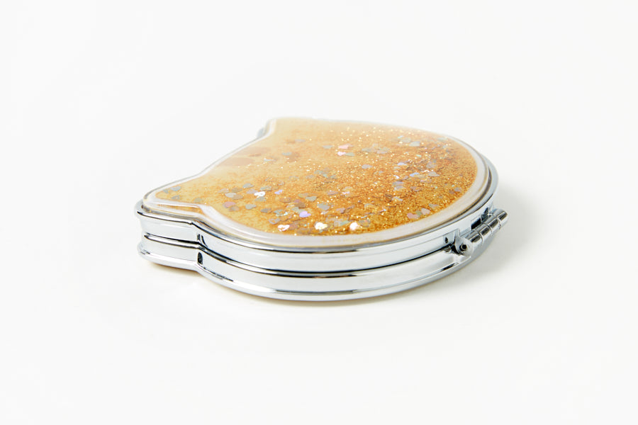 Cheese Cat Compact Glitter Mirror