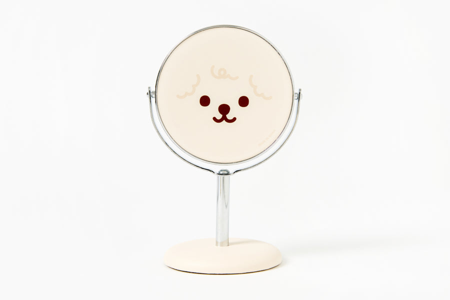 Round Standing Desk Mirror (Bichon)