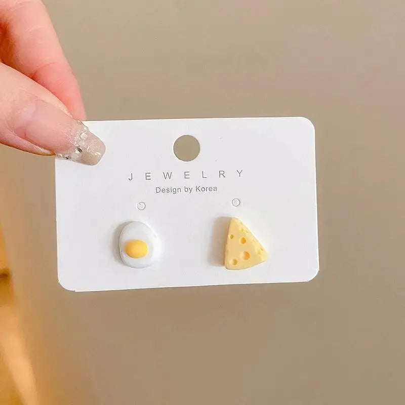 Earrings Cheese & Egg