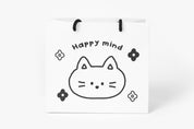 Gift Bag - 'Happy Mind' Cat (Black and White)