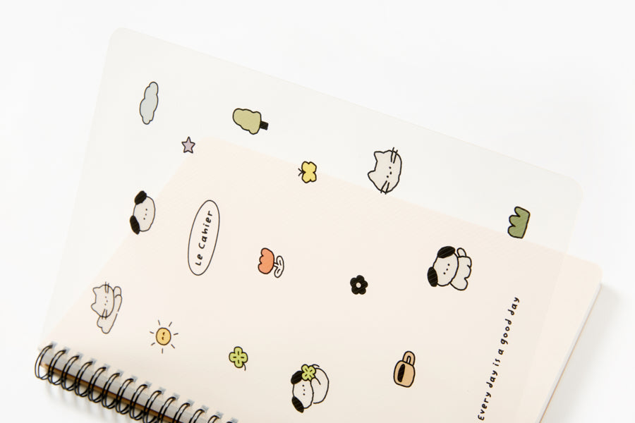 Spring Notebook - Puppy and Cat (Beige)