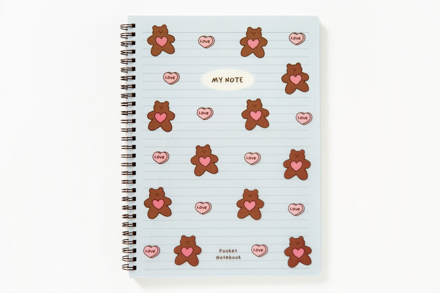 Spring Notebook - Heart Bear