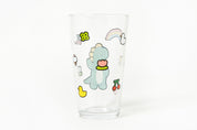 Glass Cup (480ml) - Rainbow Dino