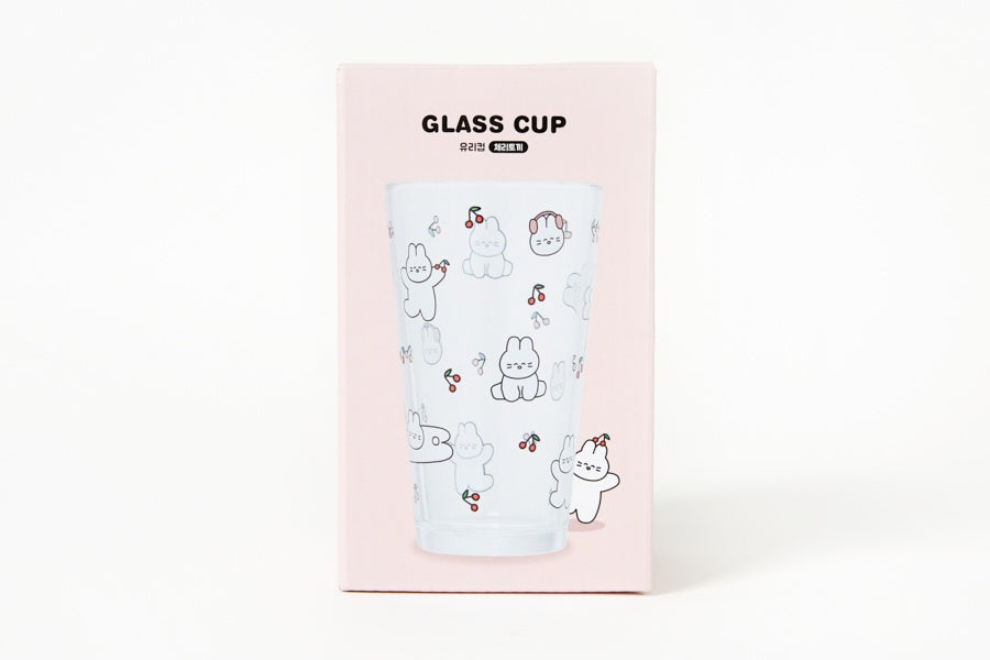 Glass Cup (480ml) - Cherry Bunny