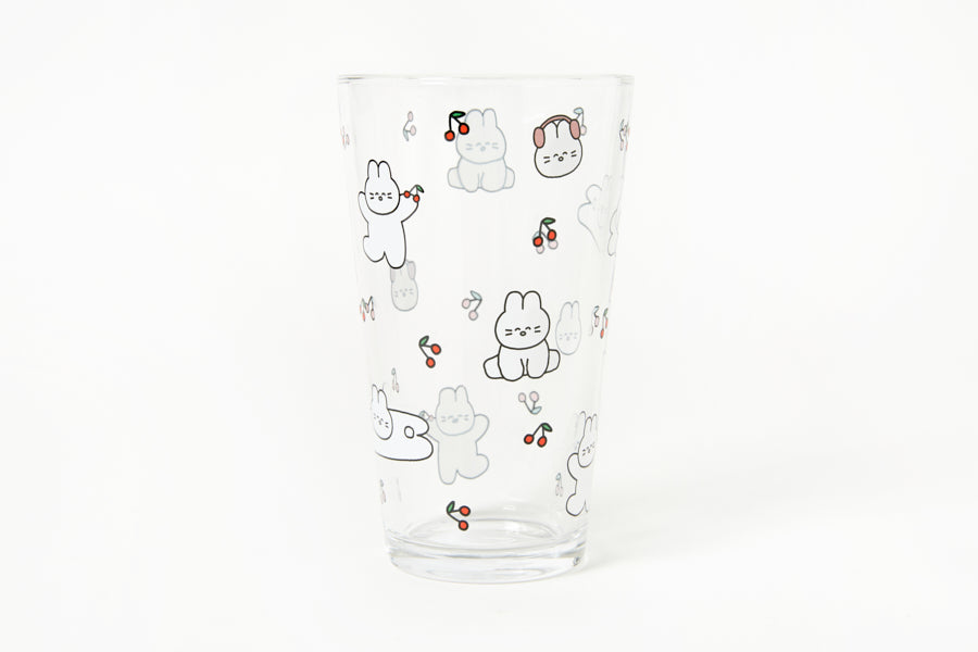 Glass Cup (480ml) - Cherry Bunny