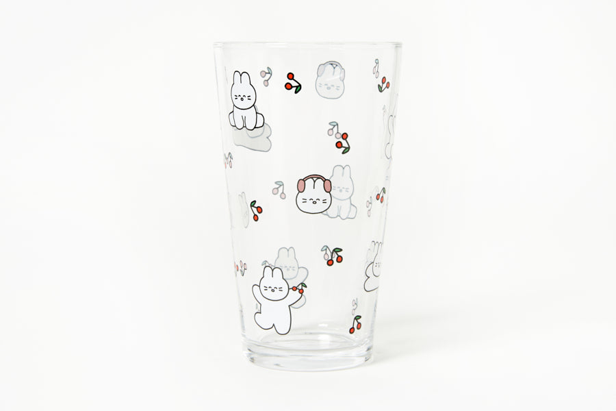 Glass Cup (480ml) - Cherry Bunny