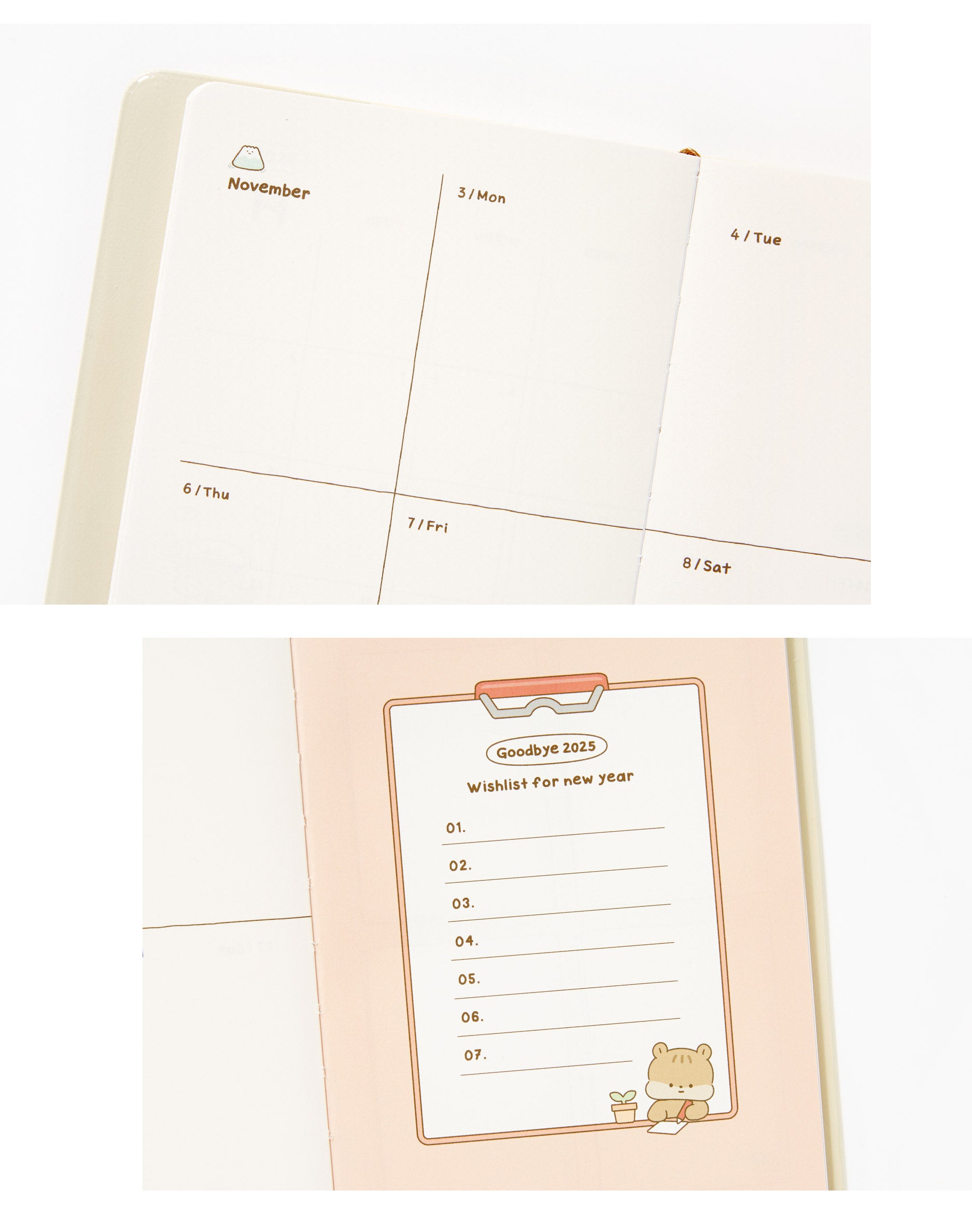 2025 'Hello My Days' Diary - Bear (Ivory)