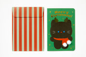 Pom Pom Christmas Card - Fluffy Cat