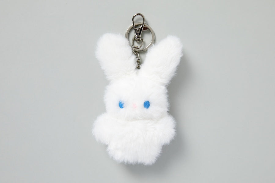 MINI KEYRING WIRE EARS WHITE RABBIT