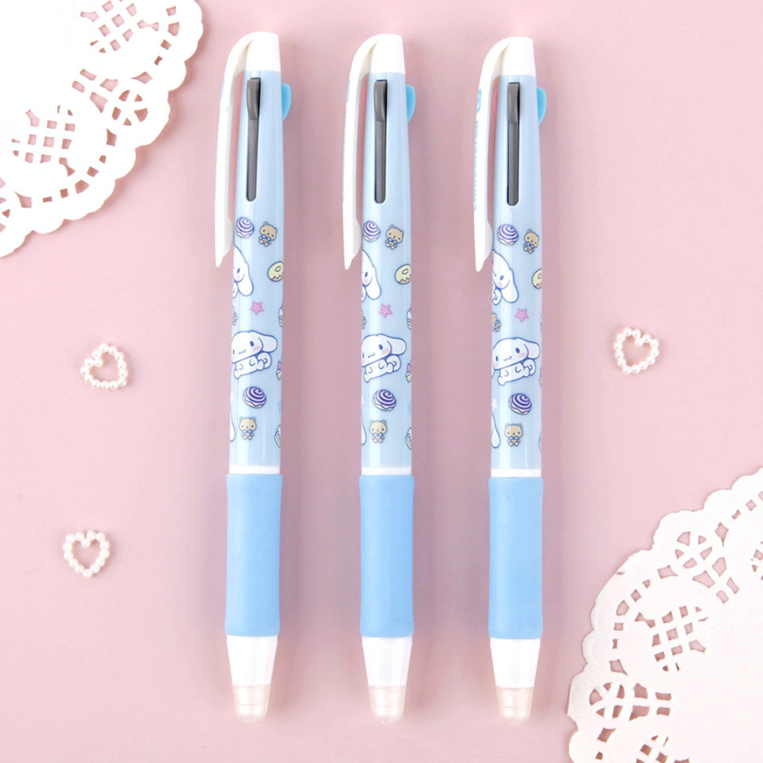 Sanrio Erasable 3-Color Ballpoint Pen - Cinnamoroll