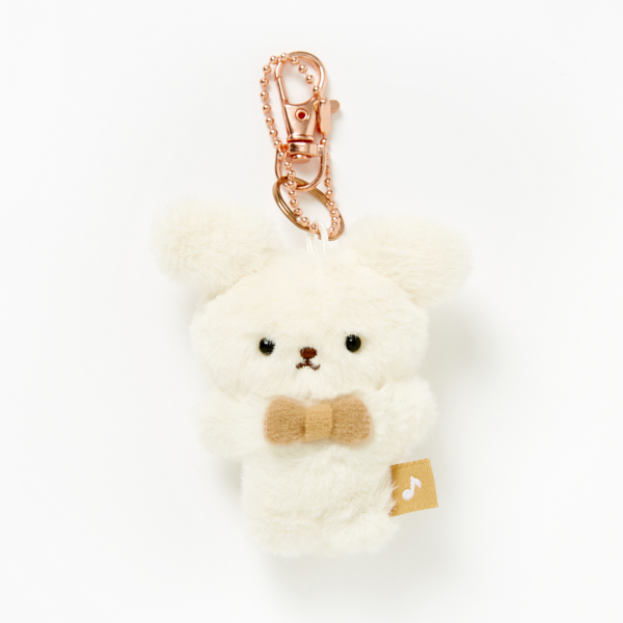 Mini Keyring Ribbon Puppy Ivory