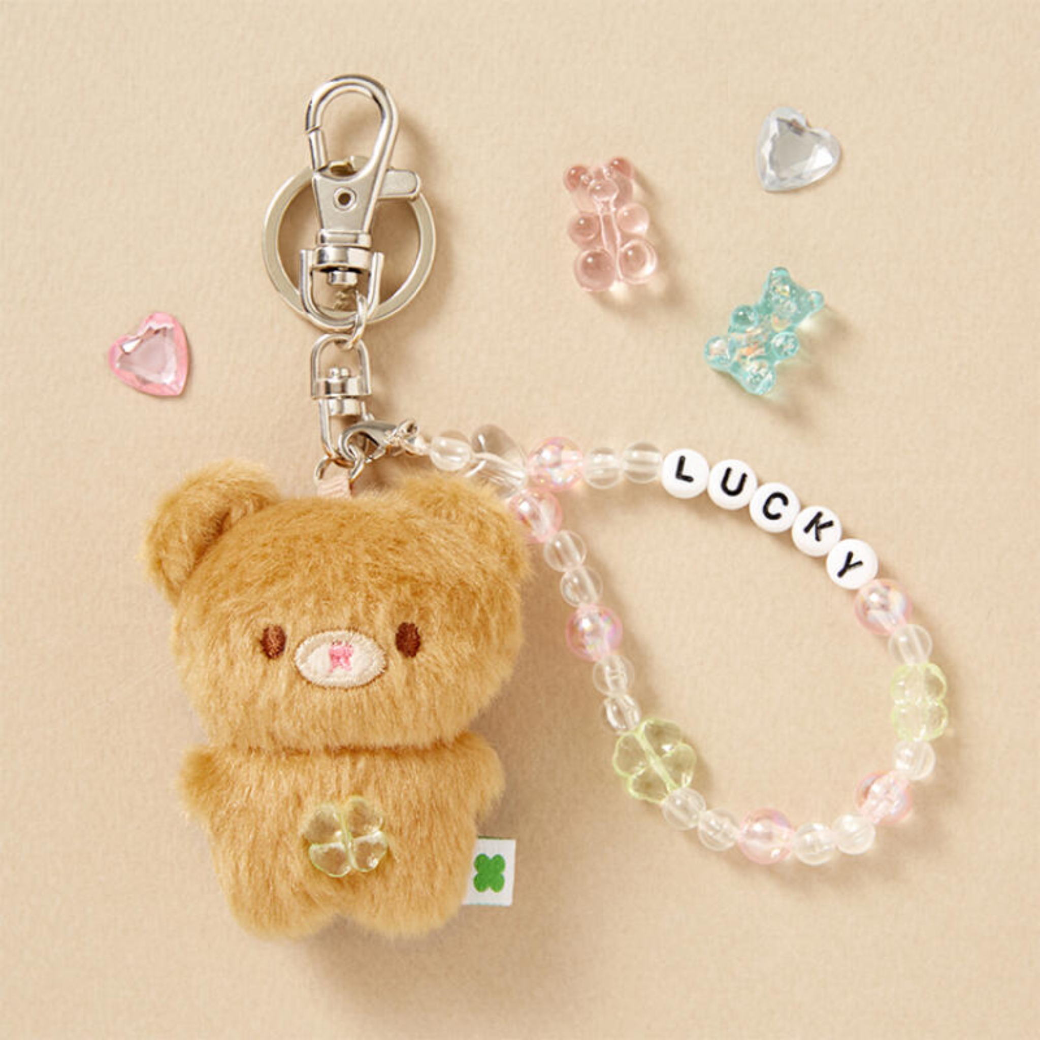 Mini Keyring Clover Charm Bear