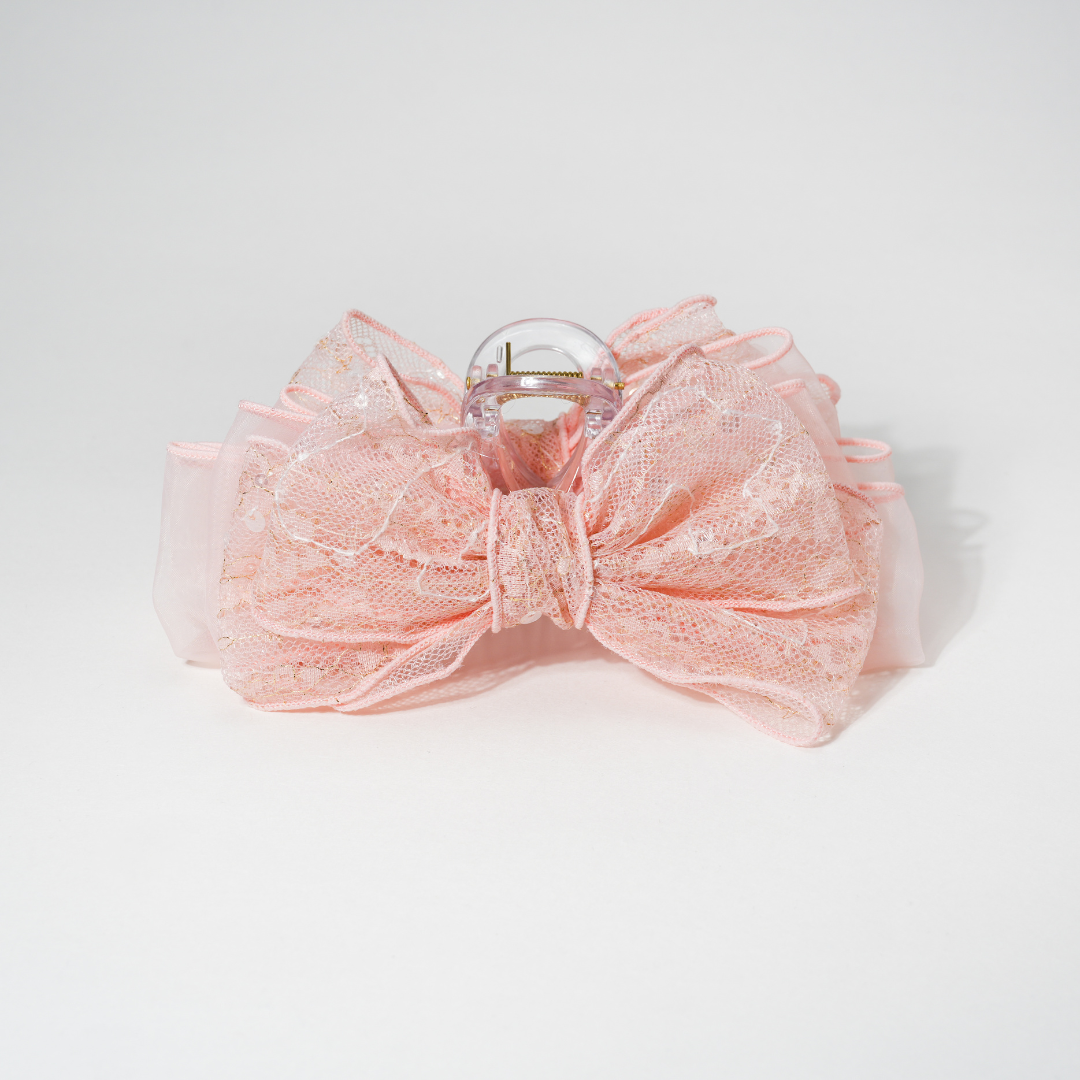 Coquette Pink Bow Hair Clip