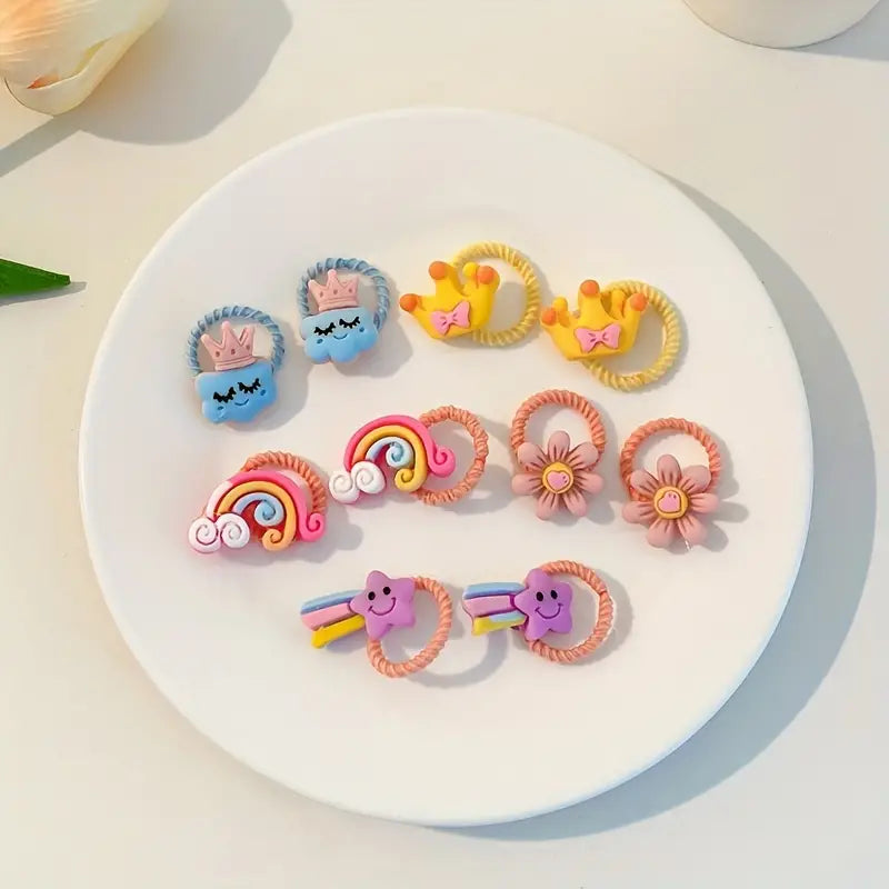 Mini Hair Tie Set of 5 Cartoon