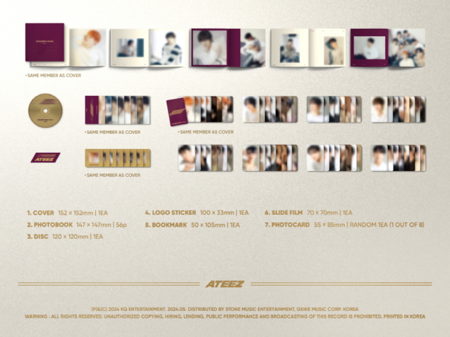 ATEEZ 10th Mini Album "GOLDEN HOUR: PART.1" (Digipack Ver.)