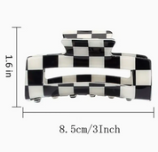 Hair Clip Checkered Pattern