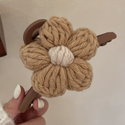 Knitted Hair Claw Clip Flower