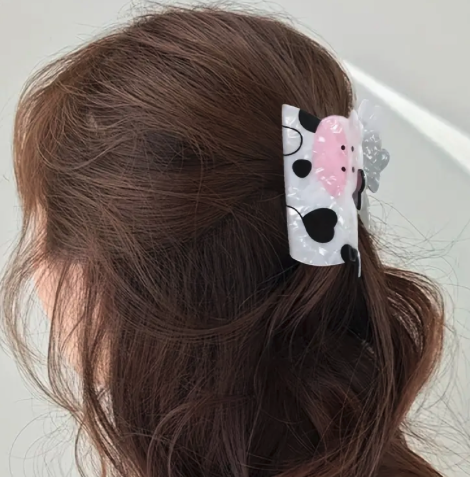 Hair Claw Clip Cow