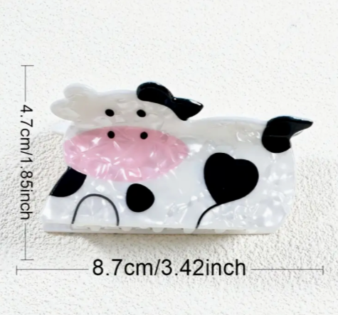 Hair Claw Clip Cow