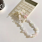 Phone Chain Sweet Pink and White Bow