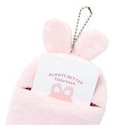 Photo Card Case Pompom Pink Bunny