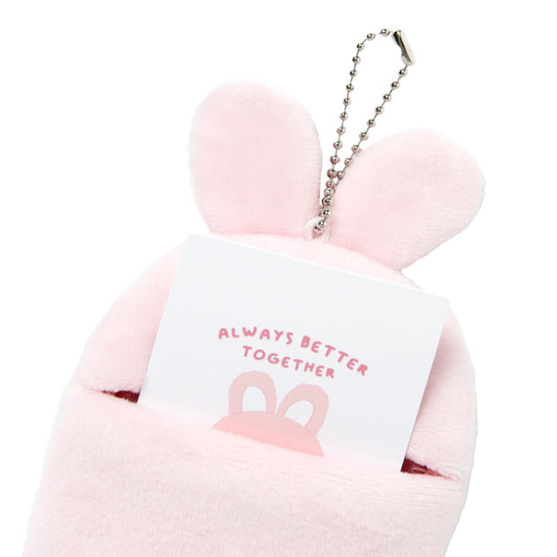 Photo Card Case Pompom Pink Bunny