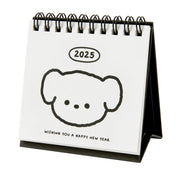 2025 Mini Desk Calendar - Puppy 'Happy New Year' (Black)