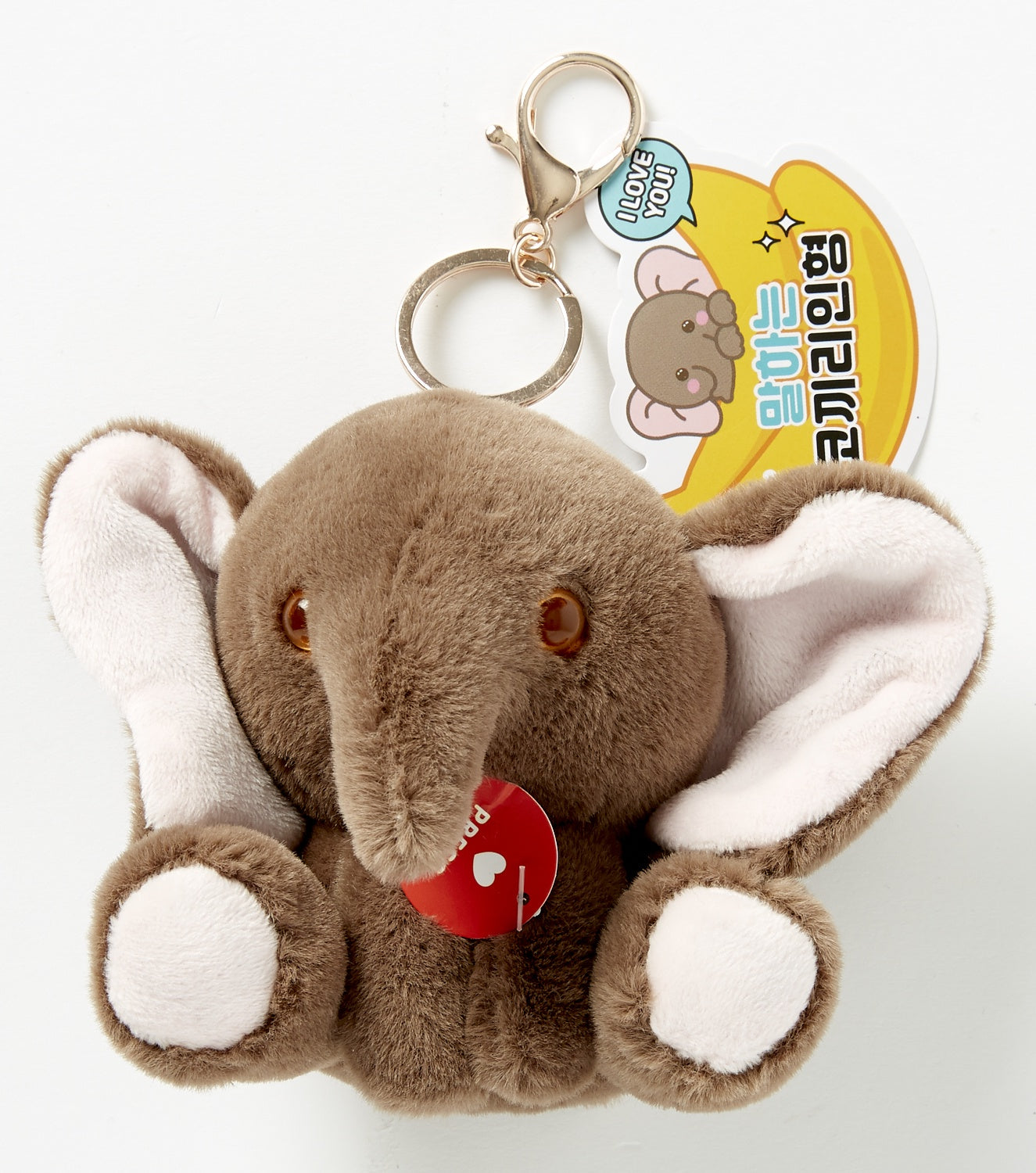 KEYRING I LOVE YOU ELEPHANT BROWN