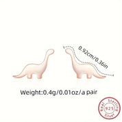 925 Earrings Mini Dinosaur Gold