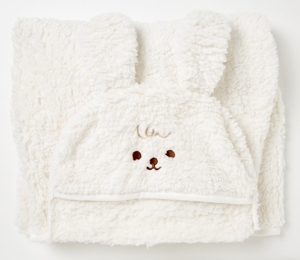 Blanket Knee Beige Bichon Hood