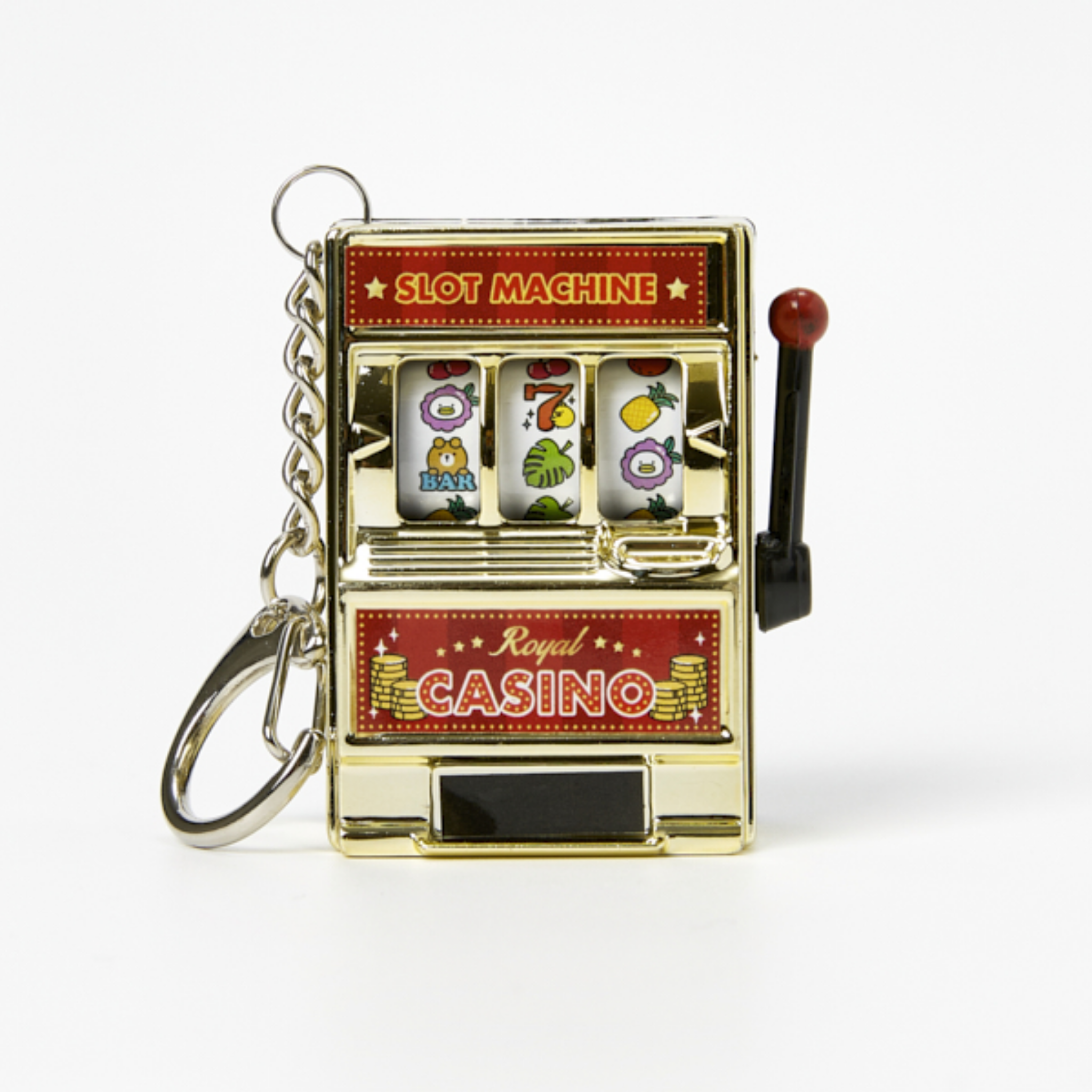 Mini Slot Machine Key Ring Gold