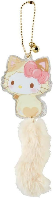 Bag Charm Sanrio Acrylic Cat with Tail (Love Neko Neko) Hello Kitty