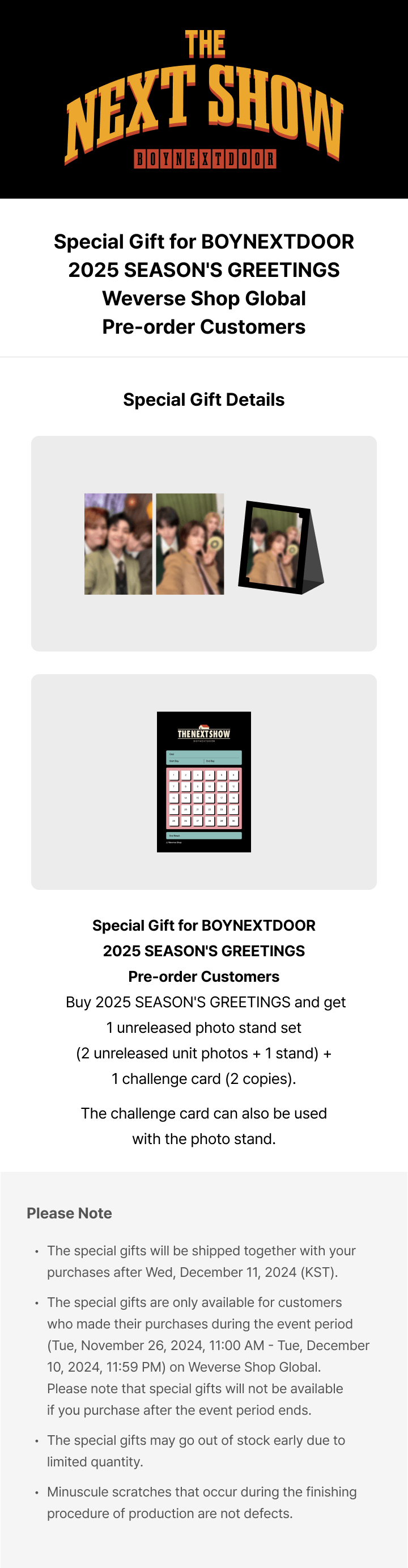 [Pre-Order] 2025 BOYNEXTDOOR SEASON’S GREETINGS + Weverse Shop POB