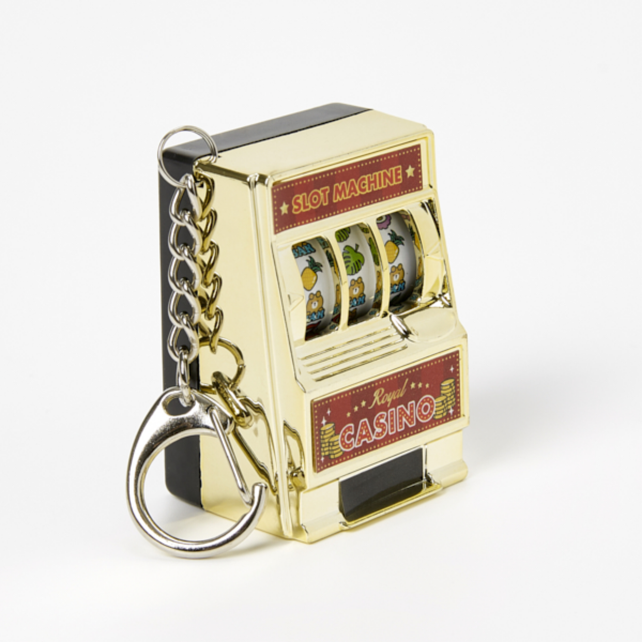 Mini Slot Machine Key Ring Gold